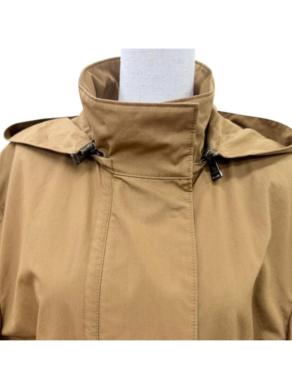 Fendi Cotton 100% Cowhide Leather Hooded Coat Brown 40 - Picture 2 of 14
